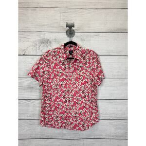 J.Crew Factory Men's Flex Washed Slim Floral Short Sleeve Button Up Size Large